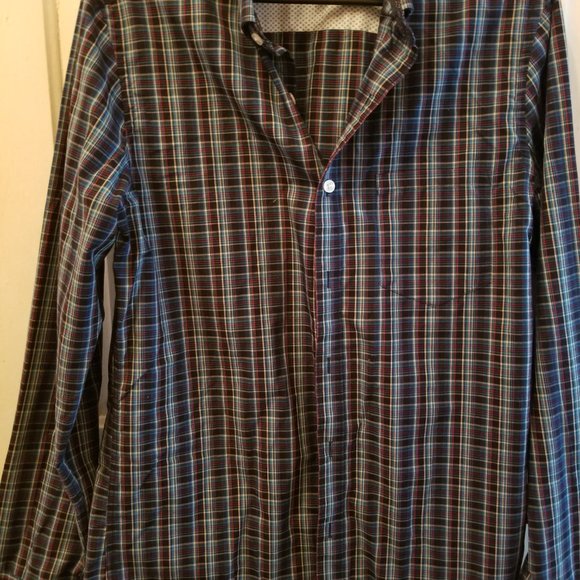 Size SM Van Heusen Never Tuck Men's Plaid Button-Down Shirt - Picture 5 of 6
